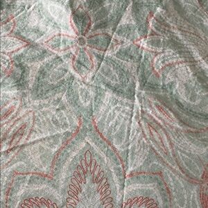 Coral and Mint Green Floral Paisley Patterned Duvet Cover Full/Queen Reversible